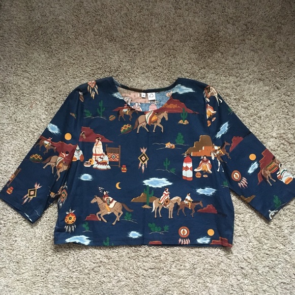 Southwest Horse Boho Top - Picture 1 of 10